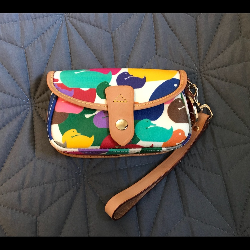 SOLD Dooney & Bourke Wonder Duck Colorful Wristlet - Picture 1 of 5